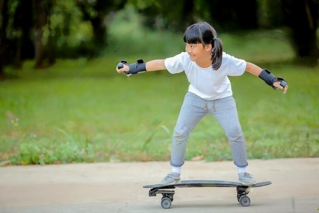 Exemplo Persona, Dor e Momento. Menina 12 anos andando de skate.