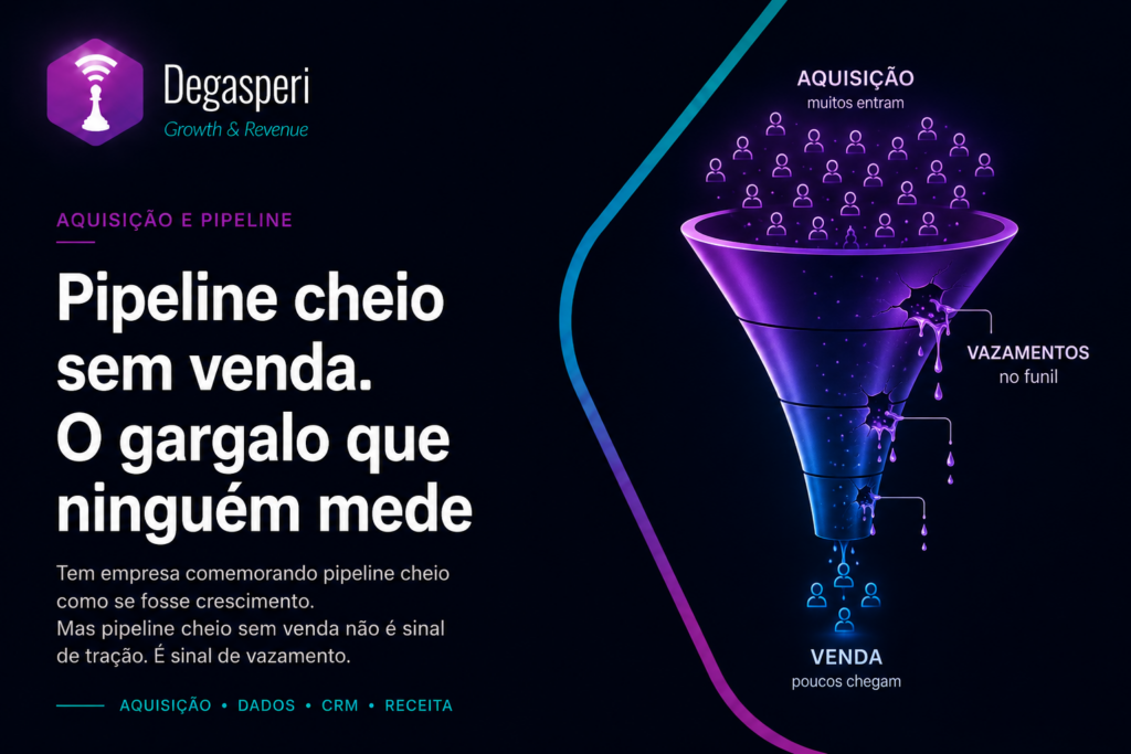 Pipeline cheio sem venda é um dos sintomas mais caros em uma operação B2B. Porque ele cria a sensação de que existe crescimento.