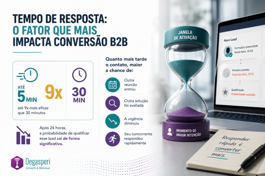 Conversão de leads B2B. Tempo de resposta é o fator que mais impacta conversão