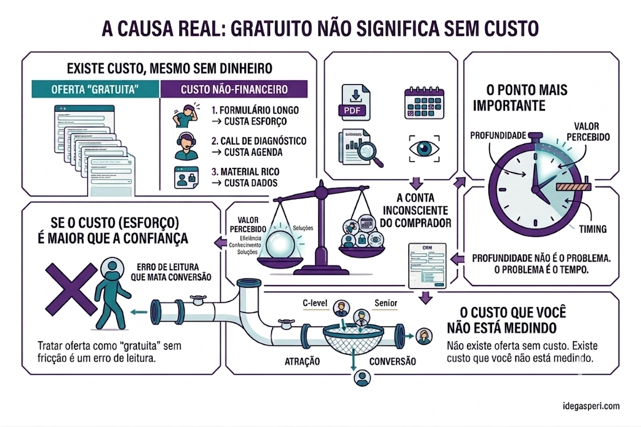Gratuito não significa sem custo