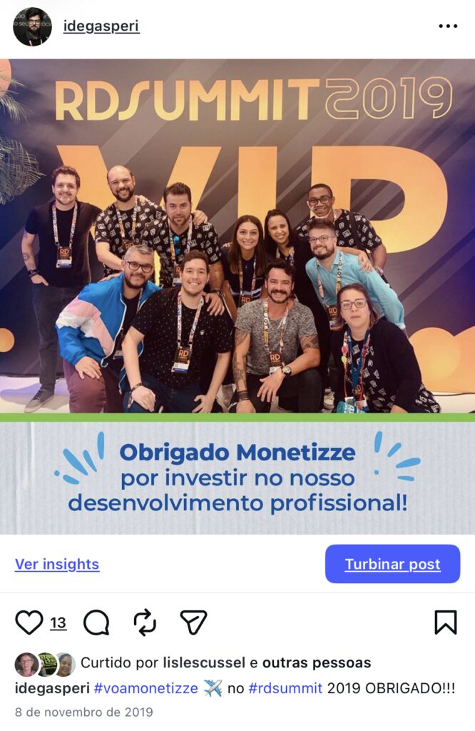 RD Summit 2019 in Florianópolis with the Monetizze team