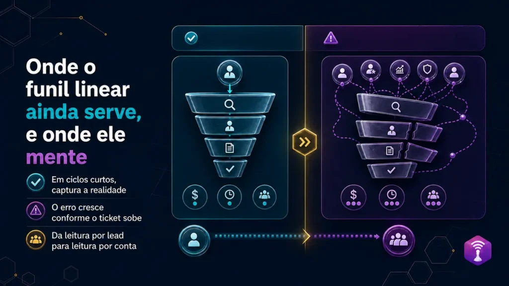 Onde o funil linear ainda serve e onde ele mente!